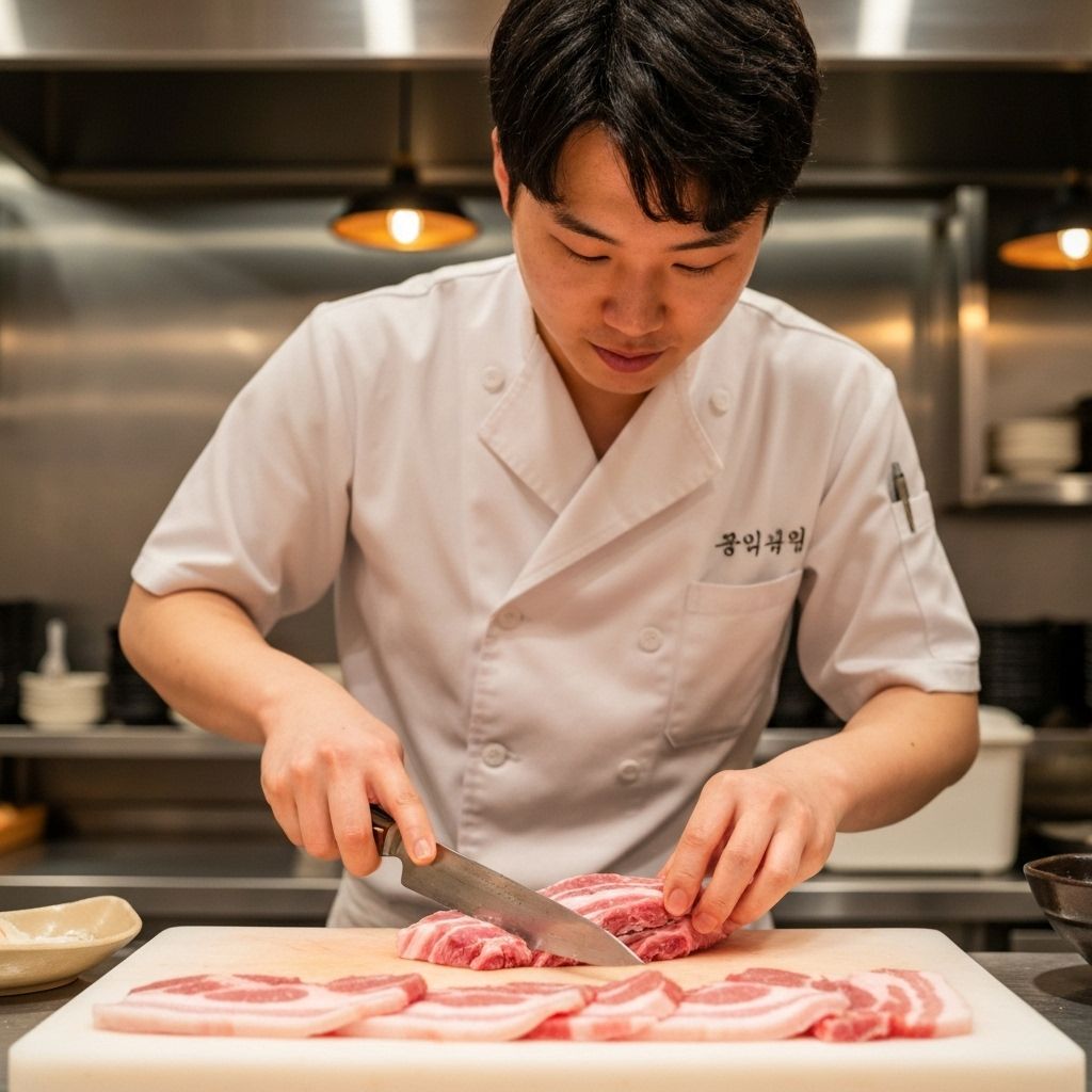 Chef preparing Korean BBQ